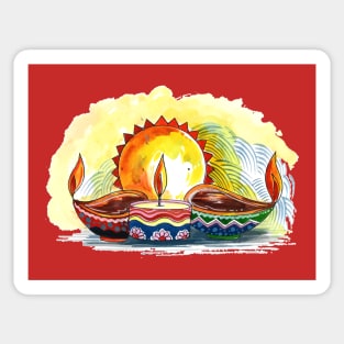 Diwali Concept Watercolor Sticker